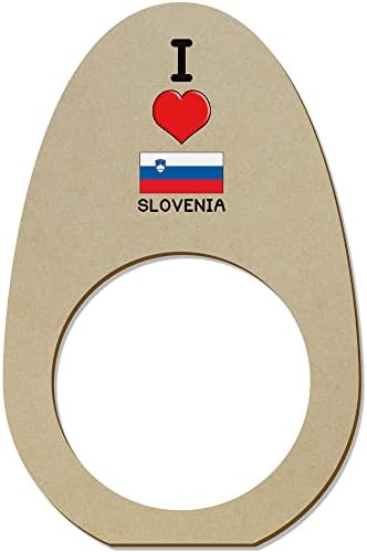 Azeeda 5 x 'eu amo Eslovênia' Ringos/suportes de guardanapo de madeira