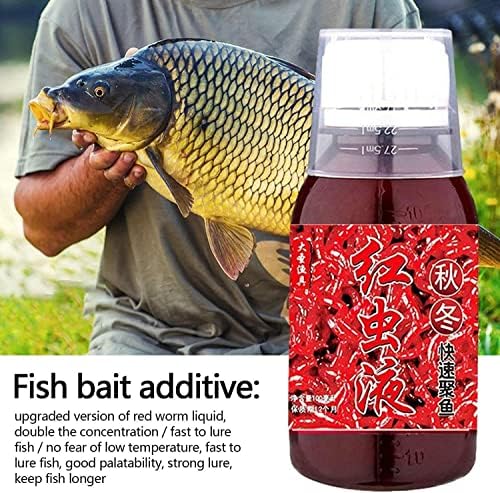 Kitshep Red Worm Scent Fish Atraentes para iscas ， Isca de pesca de cheiro atraente de alta concentração, isca de peixe com aroma