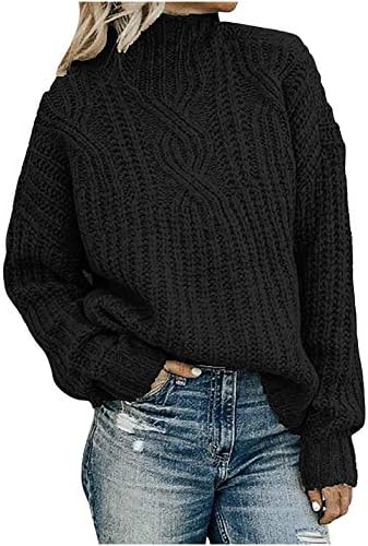 Suéteres de pulôtero feminino Casual Manga longa Crewneck Sweater malha