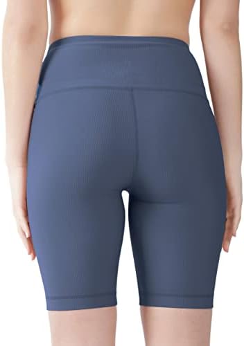 90 graus por reflexo de alta cintura Power Flex Yoga Shorts - Barriga de barriga de barriga para mulheres