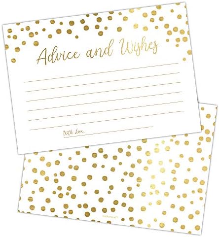Conjunto de 50 conselhos de ouro e cartões de desejos, perfeitos para a noiva e o noivo, o novo Sr. e a Sra.