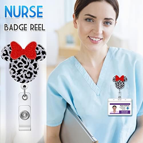 Plifal Badge Reel Titular retrátil com clipe de identificação para enfermagem Nome de enfermagem Cartão de etiqueta Cartão