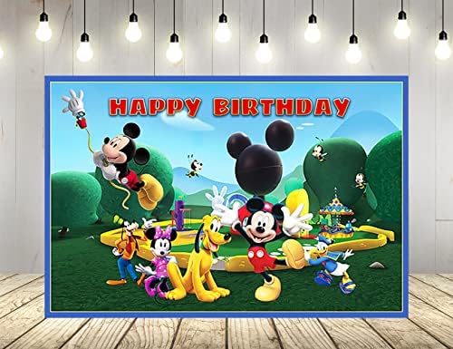 Cenário do clube do Mickey Mouse para suprimentos de festa de aniversário Mickey Mouse Clubhouse Baby Shower Banner para decoração de festa de aniversário 5x3ft