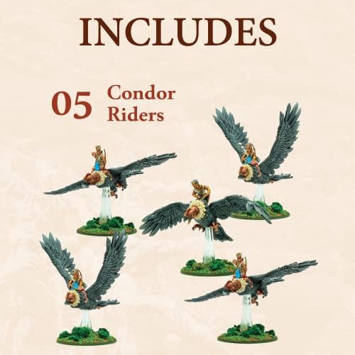 Wargames entregou as Américas Míticas - Inca: Condor Riders. Figuras de ação de fantasia Miniaturas de 28 mm para jogos