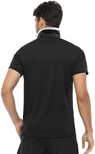 Camisas pólo hiverlay para homens camisa de golfe de colarinho longa e curta com bolso upf 50+ Quick Dry Work Performance