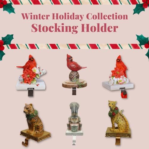Hora confortável 8 '' Polyresin Christmas Tree Stocking para decoração de Natal, ouro e prateada, coleção de férias de inverno