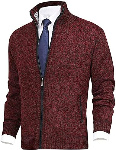 Sweater masculino e Winter Mody Fashion Cardigan Cardigã quente camisola de camisola de colarinho de colarinho de tricô