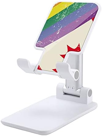 Rainbow Gay e Canada Flag Dobrável Desktop Cellone Telder Portable Stand ajustável para acessórios de mesa de viagem