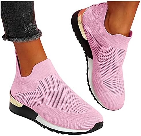 Tênis brancos de pgojuni para mulheres, tênis de tênis atléticos femininos Sapatos de corrida Mesh Mesh Leve Non Slip Shoes