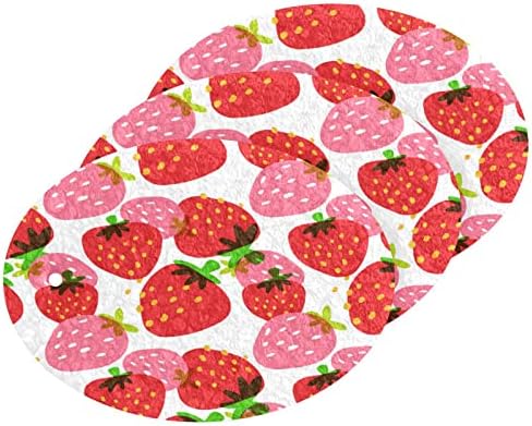 Kigai Cartoon Strawberry Cellulose esponja 3 pacote, esponja de cozinha para serviço pesado, bagunças difíceis limpas