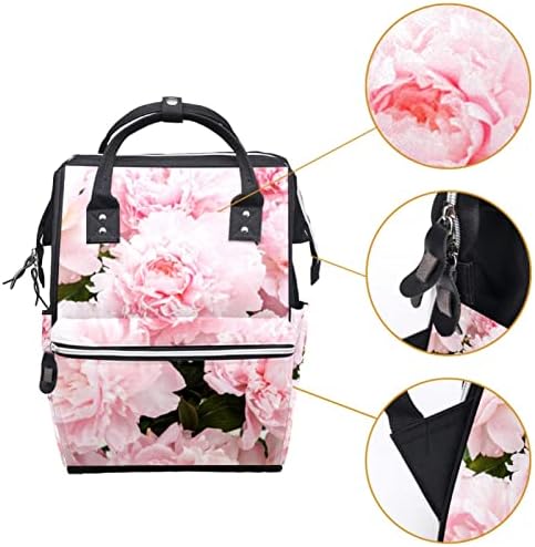 Bbeautiful Peony Flowers Pink Romantic fralper Backpack Backpack Baby Napping Sacos Multi -Função Bolsa de Viagem de