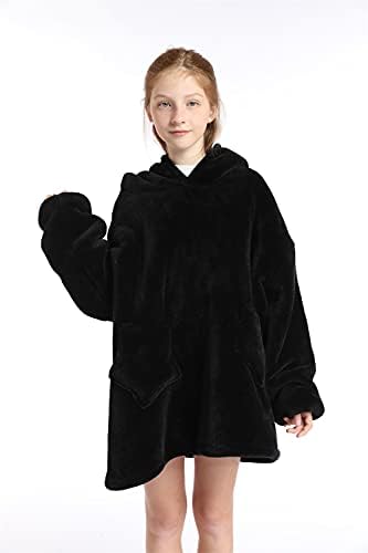 Phenix honesto vêm cobertor vestível crianças com capuz quente e manto de manto de tamanho com mangas compridas um tamanho