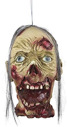 Demi Sharky Cut Off Head Prop, Halloween Scary Realistic, pendurado, de cabeça cortava com figurinos de peruca decorações