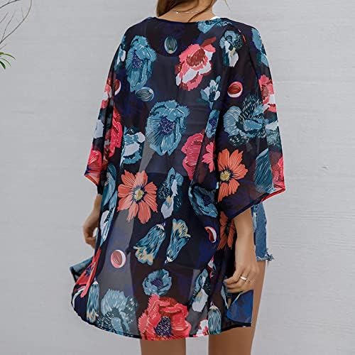 Mulheres Kimono Cardigan Moda manga Putfange Camisas de chiffon casuais casuais