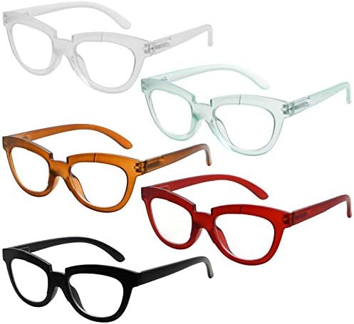 Eyekepper economiza 10% em 5 pacotes mulheres meio lua de leitura de óculos e 4 pacotes de leitores quadrados de grandes dimensões +2,50