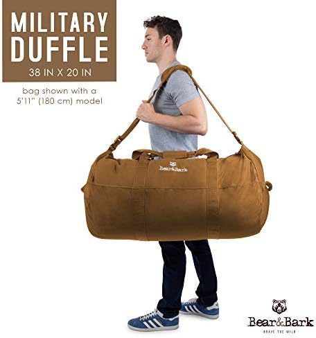 Saco de mochilos muito grande - Desert Brown 38 ”x20” - 195.6l - Estilo militar e de carga do exército de lona