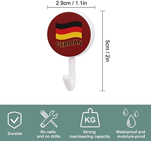Ganchos adesivos de bandeira da Alemanha Conjunto de 10 ganchos de plástico redondos sem pregos ganchos de parede para o banheiro da cozinha escritório em casa