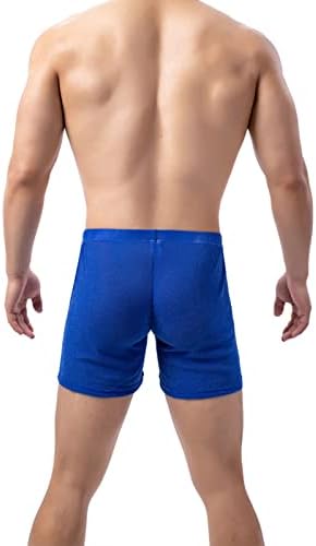 Cuecas boxer para homens de algodão de cintura alta com bolsas com calússuras sem costura de troncos suaves e confortáveis