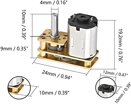 FILECT Mini Gear Motor 24gm-N20 DC 6V 10rpm Motor de engrenagem do tipo de inversão de velocidade de velocidade de redução