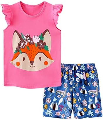 LIGHTHIONE Toddler meninos meninos shorts Conjuntos de desenhos animados fofos de desenhos animados Ruffle t camisetas de algodão roupas de verão Playwear