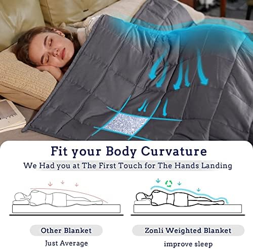 Cobertor pesado com zonli, cobertor ponderado de resfriamento para adultos e crianças, cobertor pesado de alta respirabilidade,