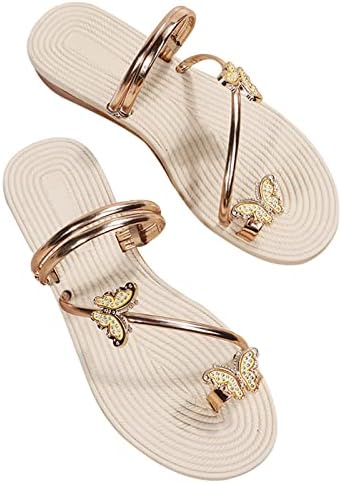 Mulheres Slipper Cleia Moda Butterfly Rhinestone Slides Sandálias Sandálias Sapatos de Flip Flip Flop Sapatos de festa de praia