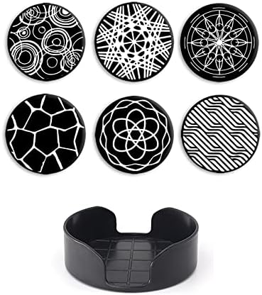 Coasters para bebidas Conjunto de 6pcs com suporte, montanhas -russas da moda de silicone Proteção de mesa para qualquer