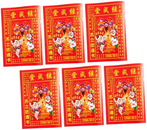 Aboofan 6pcs 2023 Calendário chinês Decoração Chinoiserie The Office Office Office Calendário Rabbit Ano do calendário Calendário