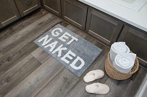 Pegue o tapete de banho nu - Grey pegue tapete nu - conjunto de cortinas de chuveiro - placas engraçadas de decoração de banheiro -