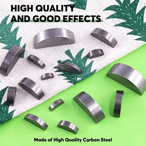 KeAdic 150pcs 15 tamanhos Conjunto de variedade de teclas métricas de madeira, aço carbono aço de carbono haste de engrenagem