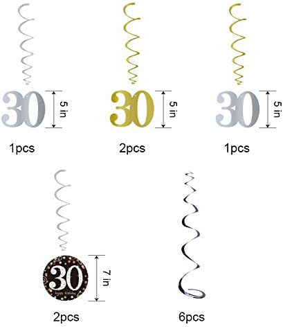 HankroBot 30º aniversário decorações de festas de festa （40pack） Balão de número de ouro 30 Balão de Balão de Feliz Aniversário