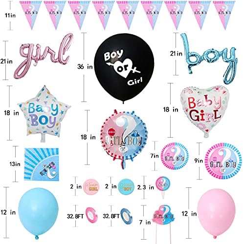 Qyqy gênero revelam decorações - suprimentos de festa e utensílios de mesa, 511pcs bebê com talheres, balões de garotos ou garotas,