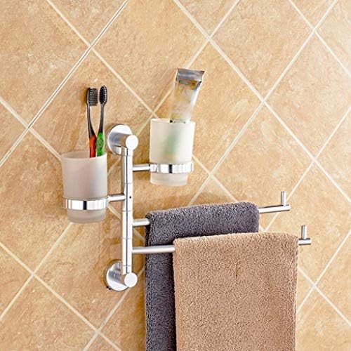 Barra de toalha de braço de balanço diâmetro - parede montada em aço inoxidável, toalha de toalha - suporte de toalheiro