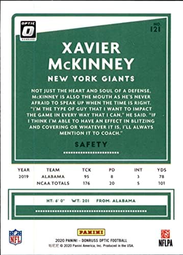 2020 DONRUSS OPTIC 121 Xavier McKinney Rookies RC ROOKIE NEW YORK GIANTS NFL FUTEBOL TRADING CART