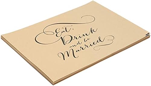 Sparkle e Bash Elegant Wedding Kraft Paper Placemats, 100 contagem, 14,5 x 10,5 polegadas