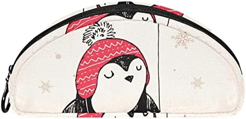 Bolsa de maquiagem tbouobt bolsa de bolsa cosmética bolsa com zíper, desenho animado animal pinguim