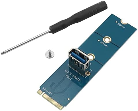 DGHAOP 1PC M.2 para USB 3.0 PCIE RISER Adaptador Card, adaptador Riser Molex Adaptador de fio Molex para BTC Blue Blue