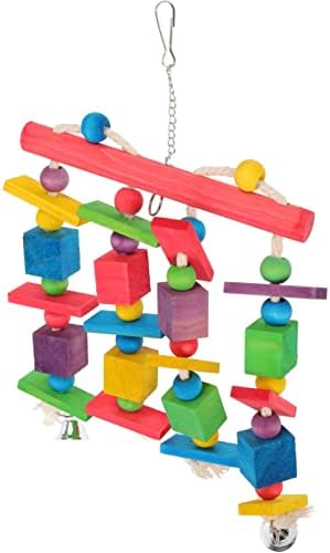 IPETBOOM Toys Toys Bird Bird Toys PequetEet Brinquedos de madeira natural Papagaio pendurado gaiola brinquedo pássaro