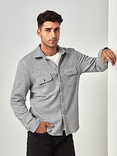Jaquetas oshho para mulheres - homens de botão de botão de bolso de bolso