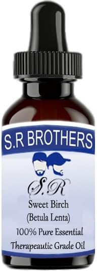 S.R Brothers Sweet Birch puro e natural terapêutico Óleo essencial de grau com conta -gotas 100ml