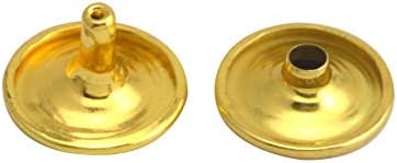 Wuuycoky Golden Double Cap Ceather fascinam tubulares de metal tampa 12 mm e pacote de 10 mm de 40 conjuntos