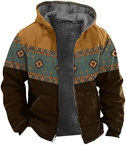 Jaqueta impermeável masculina impressão casual com zíper de manga comprida camisola de algodão grossa jaqueta de inverno