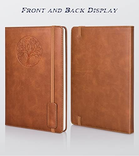 Caderno de revista de couro de capa dura para homens, 5,7 × 8,3 Jornais da Árvore da Vida para escrever, notebook governado