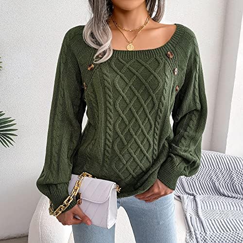 Sinzelimin suéter feminino puxador de cor sólida malha de cor de cor comprida Mangas compridas blusas de malha casual