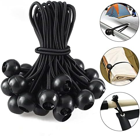 Cordos de bungee de bola de 50 pcs, cordão de bungee de 6 polegadas com bolas reutilizáveis ​​de bola de lona pesada