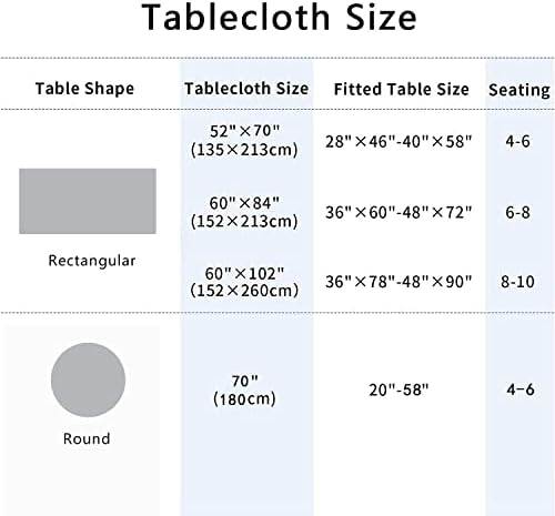 Toca de mesa Zyawp, mancha externa interna e tecido de mesa de poliéster resistente a rugas Limpe a tampa de mesa decorativa