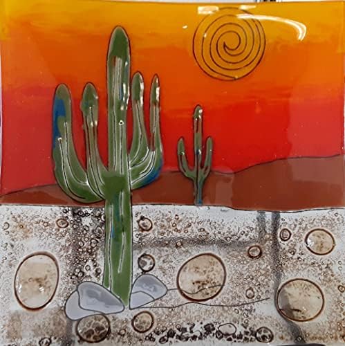 JGS Desert Cactus Tinket Plate com suporte de exibição