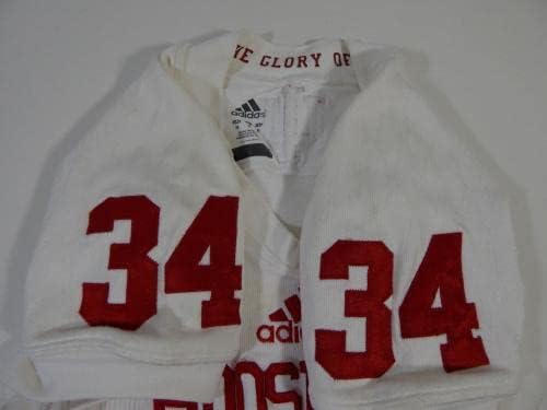 2013 Indiana Hoosiers 34 Game usou White Jersey Place Removed M DP13968 - Jogo da faculdade usou camisas