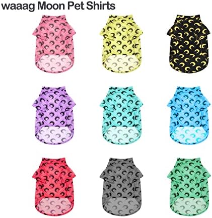 Camisas para cães, camisas de gato, design da lua, colete de malha leve respirável, camisetas elásticas para cães de cã
