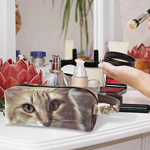 Tbouobt Gifts for Men Mulheres Bolsas de maquiagem Pombas de higiene pessoal pequenas sacolas cosméticas, gato laranja